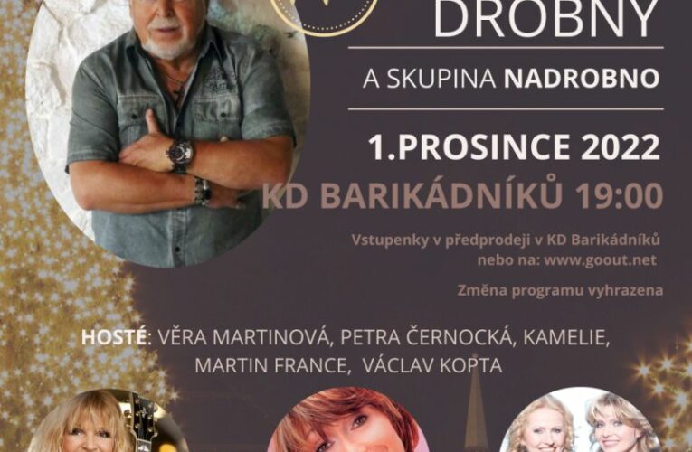 „Milan Drobný 77+“, tak se jmenuje koncert, kterým oslaví své narozeniny s pěveckými přáteli.