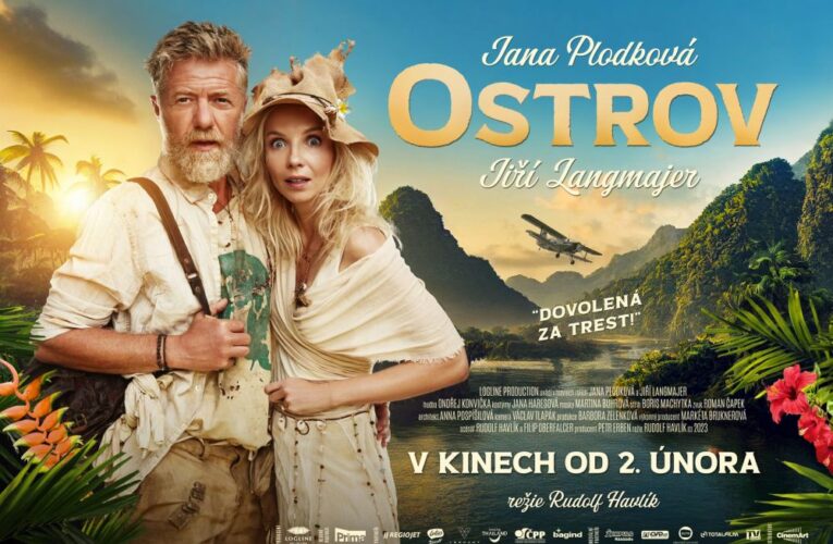 Dobrodružná komedie OSTROV s Janou Plodkovou a Jiřím Langmajerem se představuje v upoutávce a na plakátu