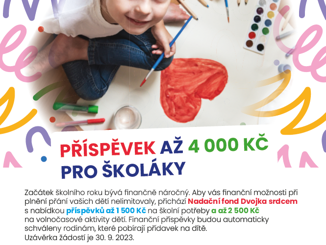 Praha 2 prostřednictvím nadačního fondu přispěje na úhradu školních potřeb nebo zájmových kroužků