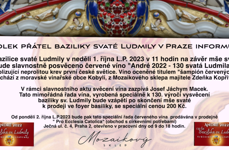 Spolek přátel baziliky Sv.Ludmily v Praze informuje