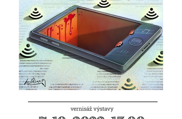 Dobrý den, výstava v Ratajích s názvem Antihybrid je kolekcí nejrůznějších pohledů karikaturistů z celého světa na současnost.