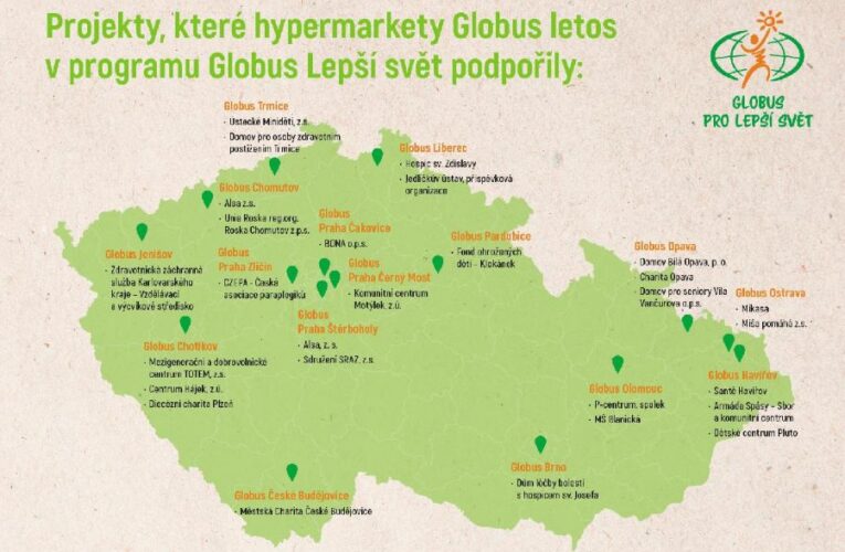 Globus Lepší svět poosmé podpořil v regionech neziskové organizace, aby mohly pomáhat znevýhodněným lidem 
