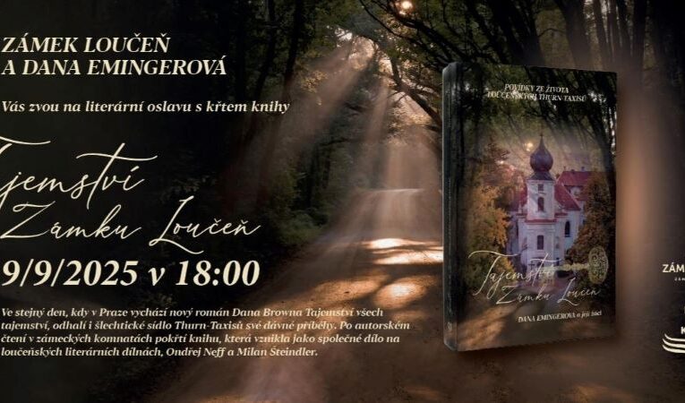 Zámecká paní zve na večerní prohlídky a autorské čtení z nové knihy Tajemství zámku Loučeň, kterou pokřtí Milan Šteindler a Ondřej Neff
