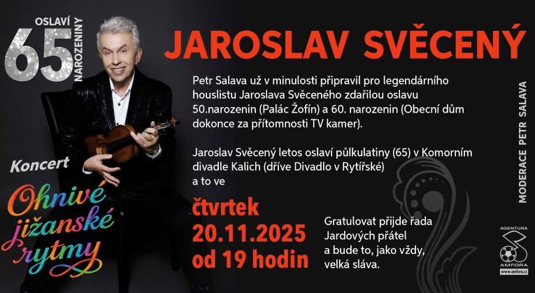 Jaroslav Svěcený slaví 65 let: Ohnivé jižanské rytmy zazní v Komorním divadle Kalich